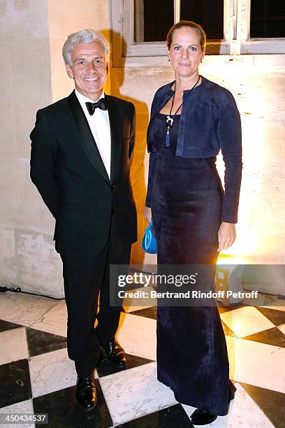 Christophe de Baker and Baroness Benjamin de Rothschild attend Pasteur-Weizmann Gala at Chateau de Versailles on November 18, 2013 in Versailles,...