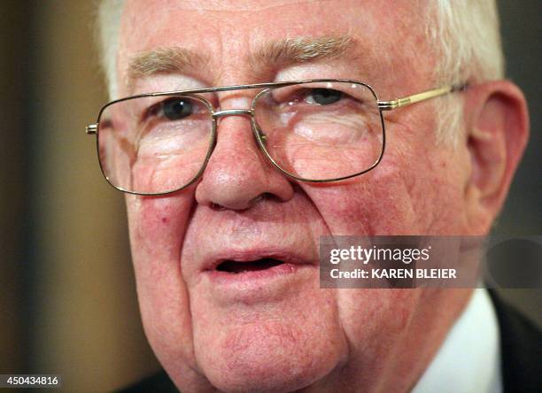 Former US Attorney General Edwin Meese III, member of the National War Powers Commission is seen prior to a press conference July 8, 2008 on Capitol...