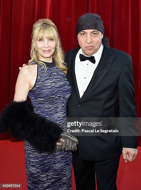 Steven Van Zandt and wife Maureen Van Zandt arrive at the opening ceremony of the 54th Monte-Carlo Television Festival on June 7, 2014 in...