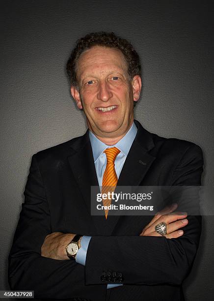 Larry Baer, president and chief executive officer of the San Francisco Giants, stands for a photograph after a Bloomberg West Television interview in...