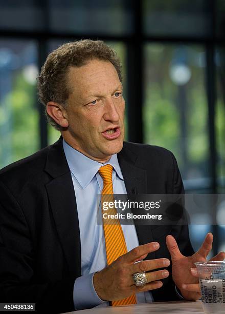 Larry Baer, president and chief executive officer of the San Francisco Giants, speaks during a Bloomberg West Television interview in San Francisco,...