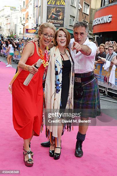 Emma Thompson, Gaia Wise and Greg Wise attend the UK Premiere of "Walking On Sunshine" at the Vue West End on June 11, 2014 in London, England.