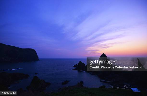 purple sunset in oki-island - okinoshima stock pictures, royalty-free photos & images