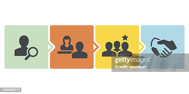stockillustraties, clipart, cartoons en iconen met recruitment process - recruiter