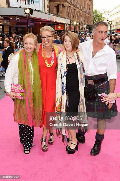 Claire Wise, Emma Thompson, Gaia Romilly Wise and Greg Wise attend the UK premiere of "Walking On Sunshine" at The Vue West End on June 11, 2014 in...
