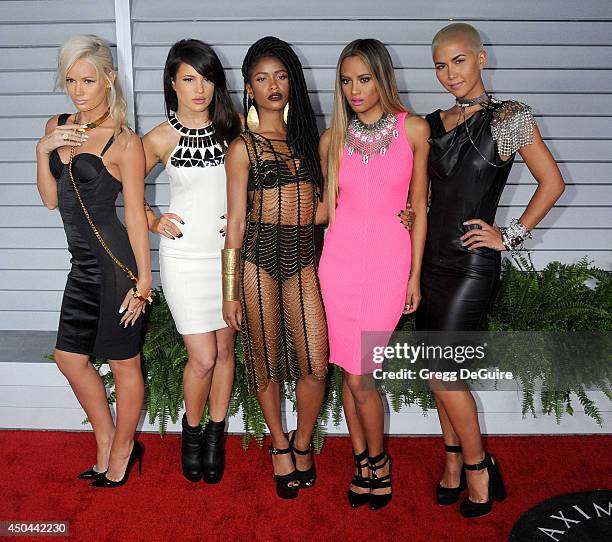 Singers Lauren Bennett, Natasha Slayton, Simone Battle, Emmalyn Estrada and Paula Van Oppen of G.R.L. Arrive at the MAXIM Hot 100 celebration event...