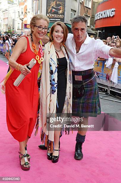 Emma Thompson, Gaia Wise and Greg Wise attend the UK Premiere of "Walking On Sunshine" at the Vue West End on June 11, 2014 in London, England.