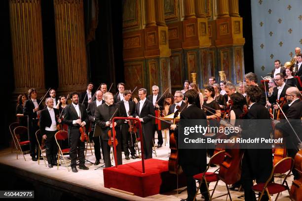 Violonist Shlomo Wintz, Conductor Fabio Luisi and Philharmonic Orchestra of La Scala perform at the Pasteur-Weizmann Gala at Chateau de Versailles on...