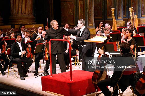 Violonist Shlomo Wintz, Conductor Fabio Luisi and Philharmonic Orchestra of La Scala perform at the Pasteur-Weizmann Gala at Chateau de Versailles on...