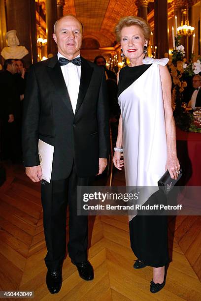 Grand Chancellor of the Legion of Honour General Jean-Louis Georgelin and Monique Raimond attend Pasteur-Weizmann Gala at Chateau de Versailles on...