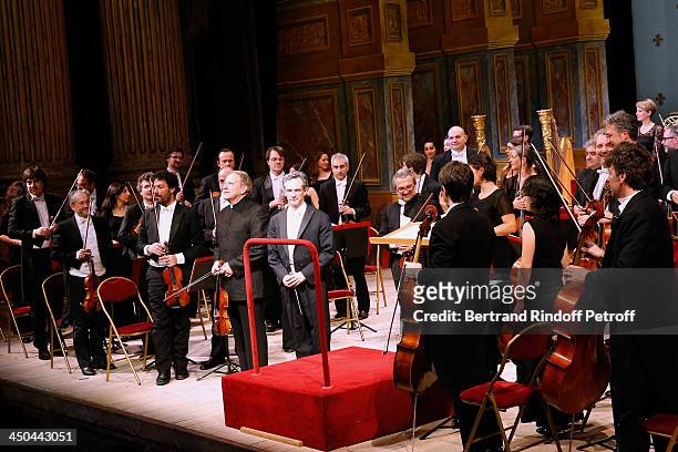 Violonist Shlomo Wintz, Conductor Fabio Luisi and Philharmonic Orchestra of La Scala perform at the Pasteur-Weizmann Gala at Chateau de Versailles on...