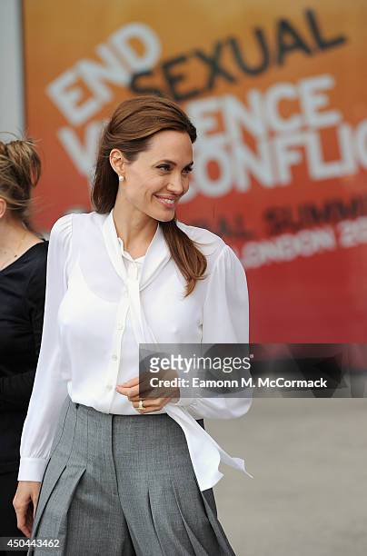 Angelina Jolie attends a special screening of "The Land Of Blood And Honey" during the Global Summit to end Sexual Violence in Conflict at ExCel on...