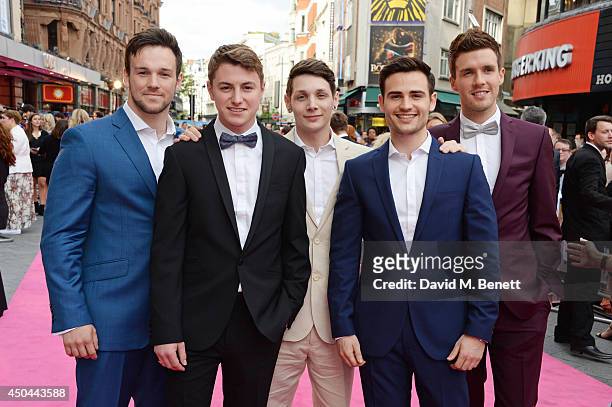 Britain's Got Talent winners Collabro attends the UK Premiere of "Walking On Sunshine" at the Vue West End on June 11, 2014 in London, England.