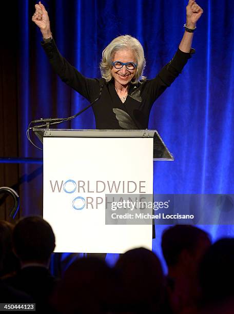 Founder and CEO of WWO, Dr. Jane Aronson speaks onstage the Worldwide Orphans Gala on November 18, 2013 in New York City.