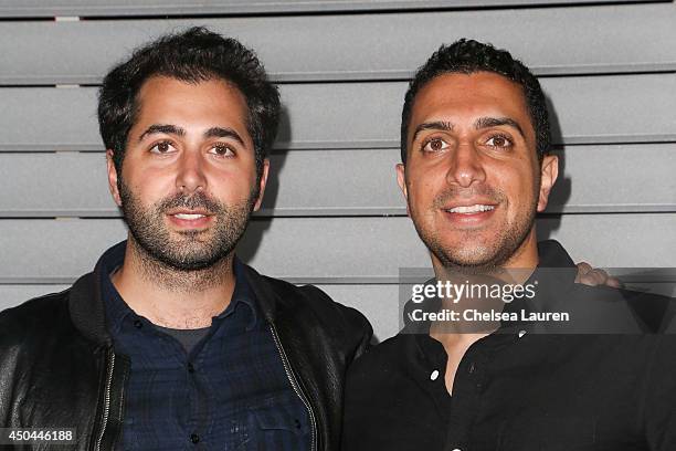 Tinder co-founders Justin Mateen and Sean Rad arrive at Maxim Hot 100 at Pacific Design Center on June 10, 2014 in West Hollywood, California.