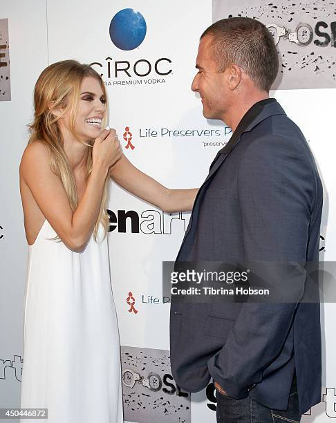 AnnaLynne McCord and Dominic Purcell attend the screening of AnnaLynne McCord's 'I Choose' at Harmony Gold Theatre on June 10, 2014 in Los Angeles,...