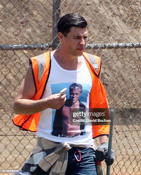 Vitalii Sediuk Performs Community Service at Griffith Park Recreation park on June 11, 2014 in Los Angeles, California.