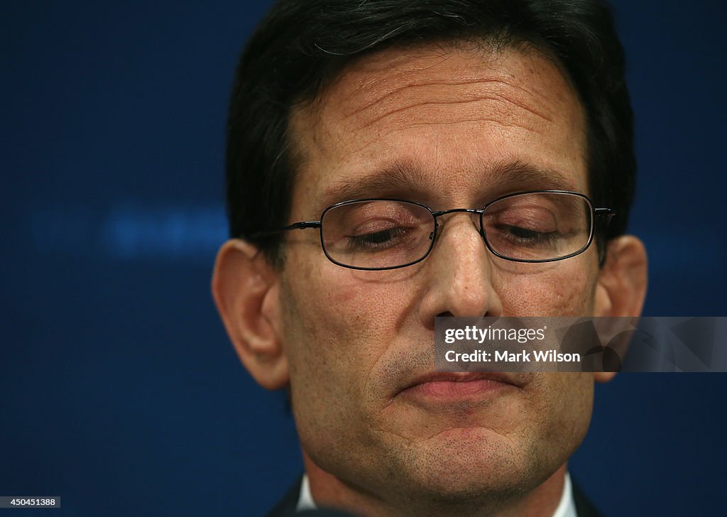 Eric Cantor Holds Press Conference At Capitol One Day After Primary Defeat