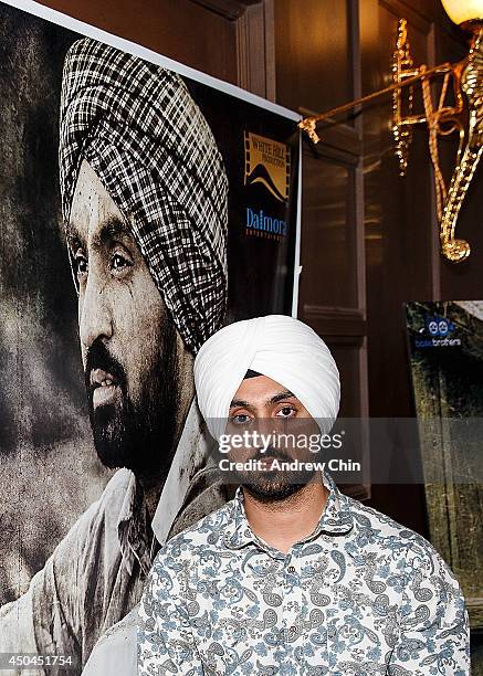 Actor Diljit Dosanjh attends the global launch of 'Punjab 1984' at Royal King Palace on June 11, 2014 in Surrey, Canada.