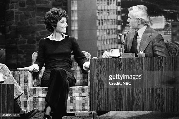 Pictured: Actress Audrey Hepburn during an interview with host Johnny Carson on March 30, 1976 --