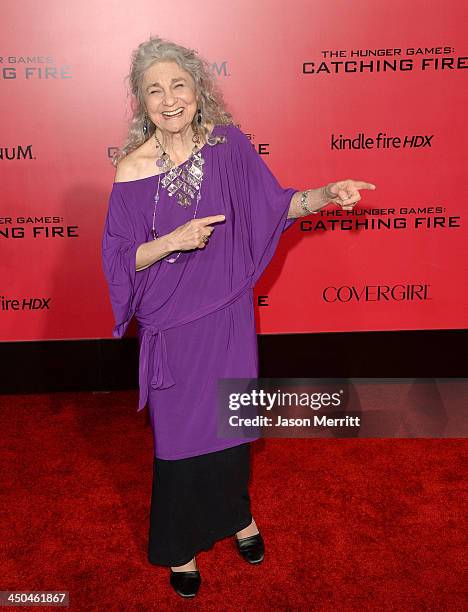 Actress Lynn Cohen arrives at the premiere of Lionsgate's "The Hunger Games: Catching Fire" at Nokia Theatre L.A. Live on November 18, 2013 in Los...