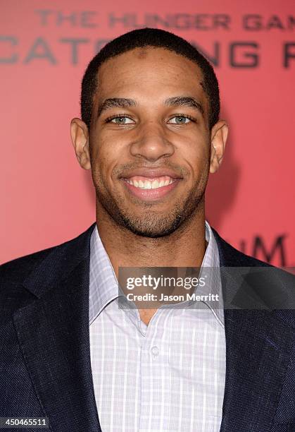 Player Xavier Henry arrives at the premiere of Lionsgate's "The Hunger Games: Catching Fire" at Nokia Theatre L.A. Live on November 18, 2013 in Los...