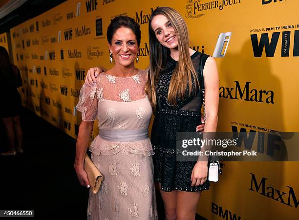 Women In Film President Cathy Schulman and daughter Leah attend Women In Film 2014 Crystal + Lucy Awards presented by MaxMara, BMW, Perrier-Jouet and...