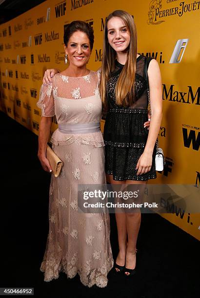 Women In Film President Cathy Schulman and daughter Leah attend Women In Film 2014 Crystal + Lucy Awards presented by MaxMara, BMW, Perrier-Jouet and...