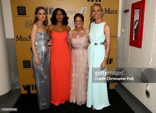 Actress Rose Byrne, host Tracee Ellis Ross, Women In Film President Cathy Schulman and Max Mara Global Brand Ambassador Nicola Maramotti pose...