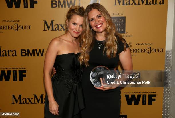 Actress Kristen Bell and Dorothy Arzner Directors Award recipient Jennifer Lee attend Women In Film 2014 Crystal + Lucy Awards presented by MaxMara,...