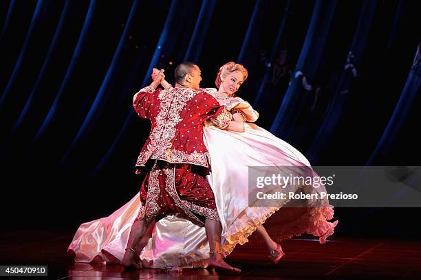 Lisa McCune performs during a photo opportunity at Princess Theatre on June 12, 2014 in Melbourne, Australia.