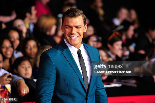 Actor Alan Ritchson attends the premiere of Lionsgate's 'The Hunger Games: Cathching Fire' at Nokia Theatre L.A. Live on November 18, 2013 in Los...