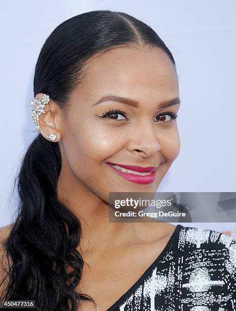 Samantha Mumba arrives at the Pathway To The Cures For Breast Cancer event at Barkar Hangar on June 11, 2014 in Santa Monica, California.