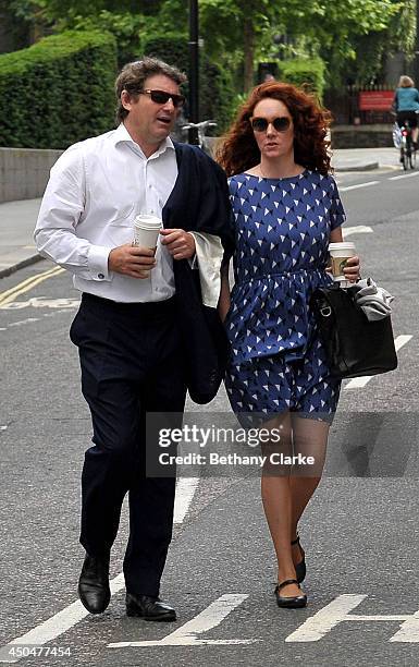 Former News International chief executive Rebekah Brooks and her husband Charlie Brooks arrive at the Old Bailey on June 12, 2014 in London, England....