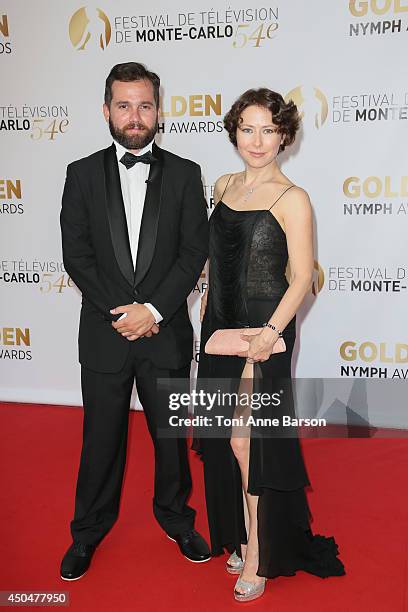 Mark Podrabinek - Russian TV personality and Agata Gotova attend the Closing Ceremony and Golden Nymph Awards of the 54th Monte Carlo TV Festival on...