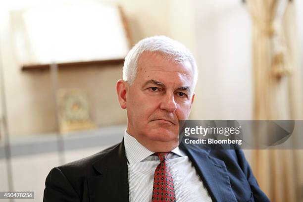 Alessandro Profumo, chairman of Banca Monte dei Paschi di Siena SpA, pauses during an interview inside his office at the headquarters of Banca Monte...