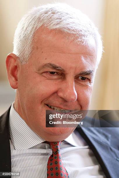 Alessandro Profumo, chairman of Banca Monte dei Paschi di Siena SpA, speaks during an interview inside his office at the headquarters of Banca Monte...