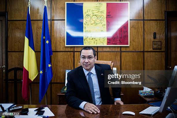 Victor Ponta, Romania's prime minister, pauses during an interview at the Victoria Palace in Bucharest, Romania, on Thursday, June 12, 2014. Romania...