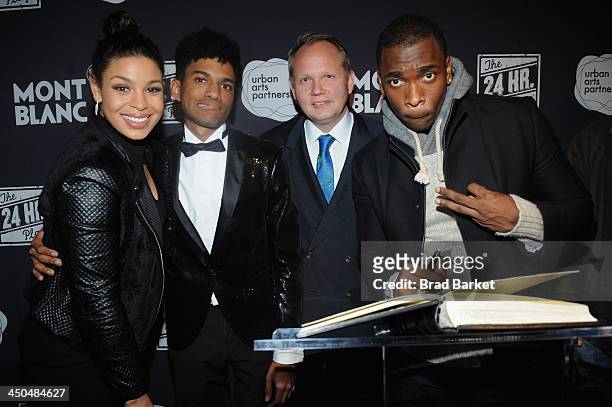 Jordin Sparks, Devin Mojica, Jan Patrick Schmitz, president and CEO of Montblanc North America and Jay Pharoah attend Montblanc Presents The 13th...