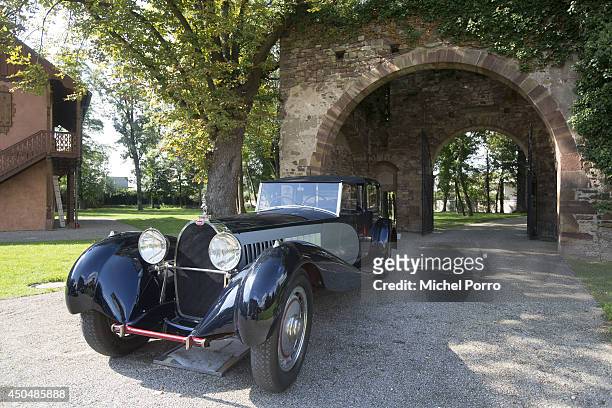 Bugatti Royale, the most expensive and most exclusive Bugatti ever built stands at Chateau Saint Jean, the head office of Bugatti, during a tour in...