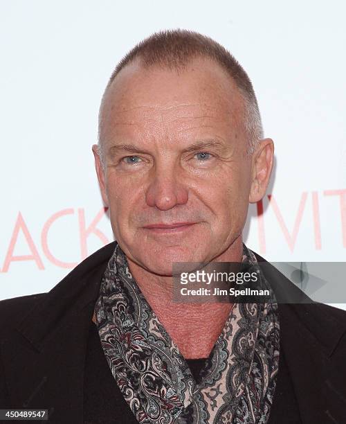 Singer/songwriter Sting attends the "Black Nativity" premiere at The Apollo Theater on November 18, 2013 in New York City.