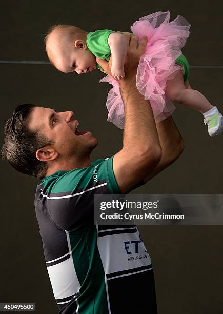 First Father's Day approaches for Denver Barbarians Rugby Club player Rob Moreno with his new baby daughter Vivienne Moreno, 16-weeks-old, at their...