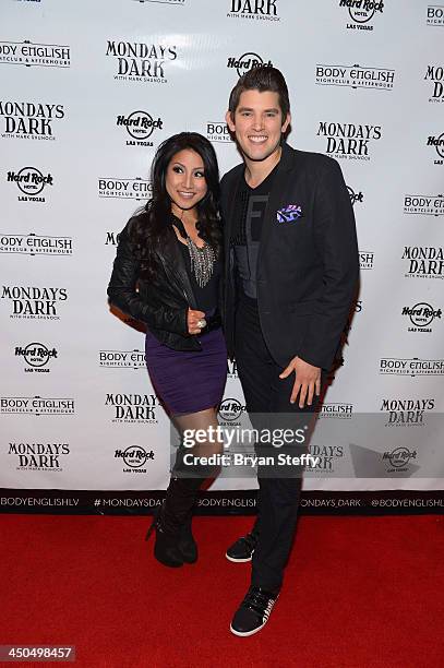 Singer Jasmine Trias and Ben Stone arrive at Mondays Dark with Mark Shunock charity event at the Body English Nightclub inside the Hard Rock Hotel &...