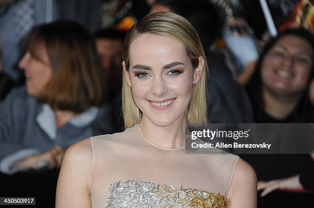 Actress Jena Malone arrives at the Los Angeles Premiere of "The Hunger Games: Catching Fire" at Nokia Theatre L.A. Live on November 18, 2013 in Los...