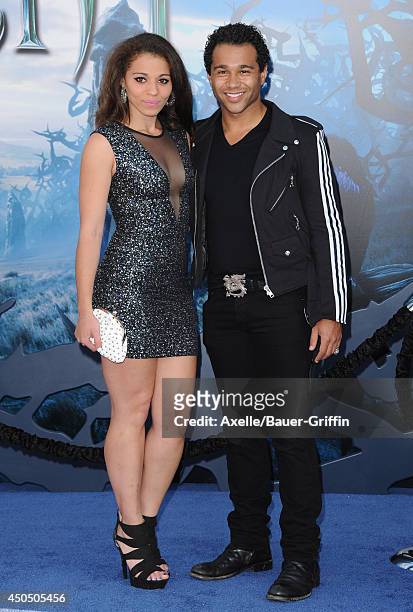 Actor Corbin Bleu and sister Hunter Reivers arrive at the World Premiere of Disney's 'Maleficent' at the El Capitan Theatre on May 28, 2014 in...