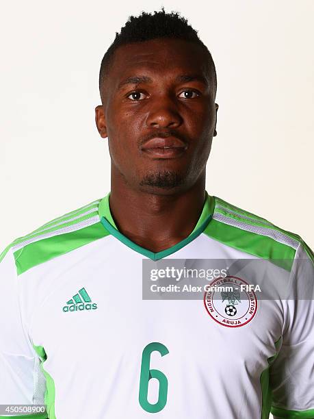 Azubuike Egwuekwe of Nigeria poses during the official FIFA World Cup 2014 portrait session on June 12, 2014 in Campinas, Brazil.