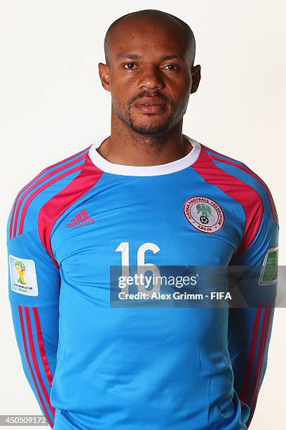 Austine Ejide of Nigeria poses during the official FIFA World Cup 2014 portrait session on June 12, 2014 in Campinas, Brazil.