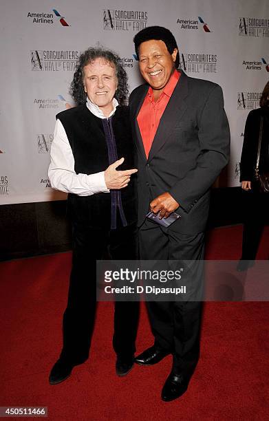 Donovan and Chubby Checker attend the Songwriters Hall of Fame 45th Annual Induction and Awards at Marriott Marquis Theater on June 12, 2014 in New...