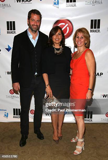 Peter Hermann, CEO Founder The Wrap, Sharon Waxman and Mariska Hargitay attend TheGrill NYC at 10 on The Park on June 12, 2014 in New York City.