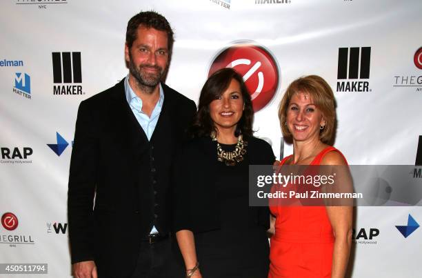Peter Hermann, CEO Founder The Wrap, Sharon Waxman and Mariska Hargitay attend TheGrill NYC at 10 on The Park on June 12, 2014 in New York City.